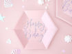 Picture of HEXAGON PAPER PLATES HAPPY BIRTHDAY BABY PINK 20CM